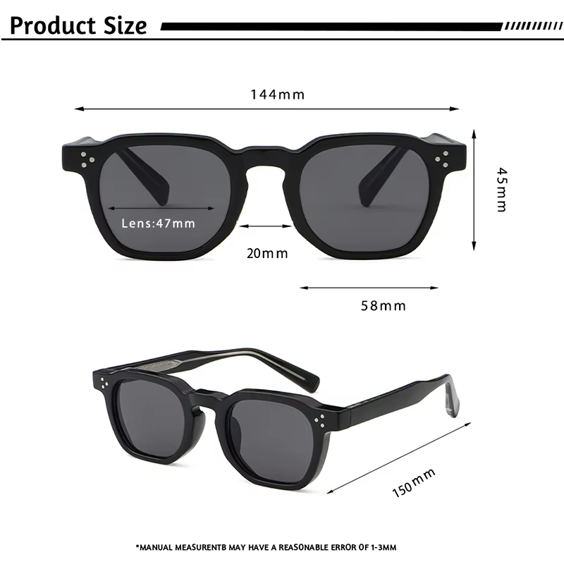 Men Sunglasses Small Frame Square Personalized Design - Image 7