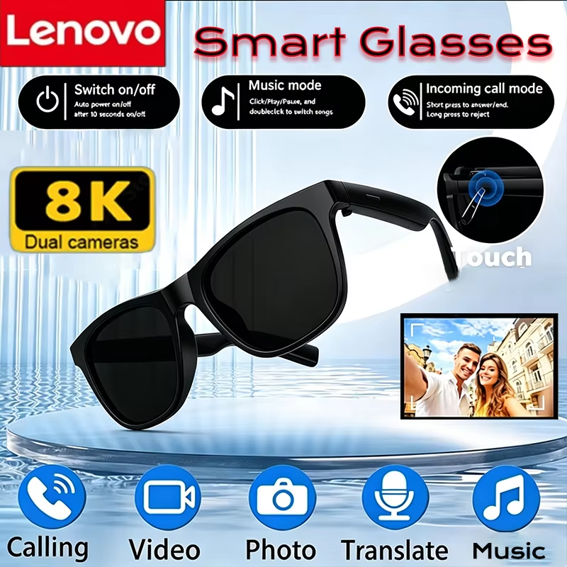 Lenovo AI 8K Smart Camera Glasses Remote Control Touch