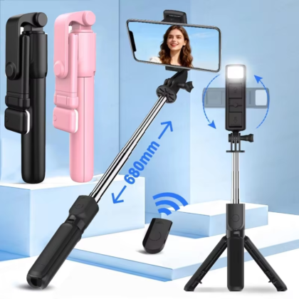 Phone Selfie Stick Tripod Bluetooth Remote Wireless